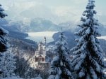 View of Neuschwastein Castle, Bavaria Germany