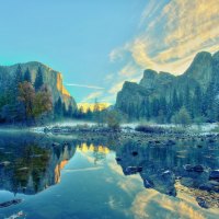 mountain reflection in water