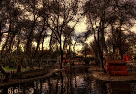 darkens - darkens, river, tree, sky