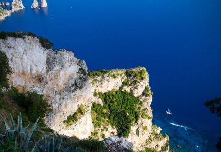 mountains and blue sea - sea, oceans, mountains, blue