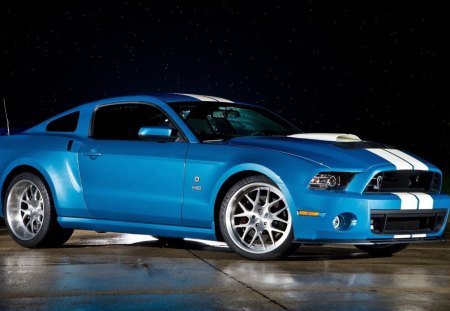 2013-Ford-Mustang-Shelby-GT500-Cobra - gt, white stripes, 13, blue