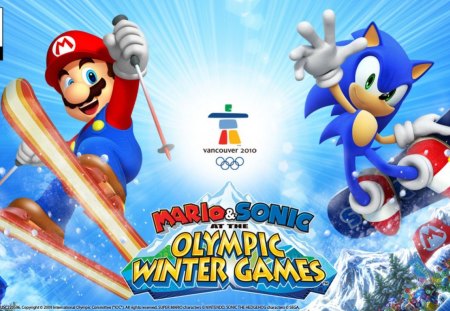 Mario e Sonic at the Olympic Winter Games - mario, olympic, sonic, e