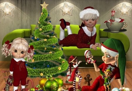 Christmas Kids - christmas, santaclaus, kids, winter, x-mas