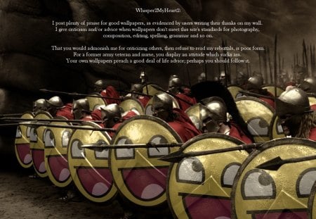 A Personal Message - spears, awesome, soldiers, shields