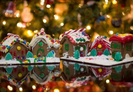 christmas ginger bread-house - christmas tree, merry christmas, christmas ginger, bread-house, lovely