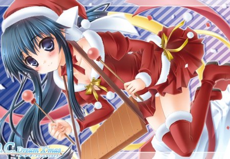 anime(christmas) - breasts, cute, anime, girl, christmas