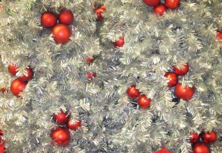 Christmas decorations 20 - balls, silver, red, photography, ornament, tree