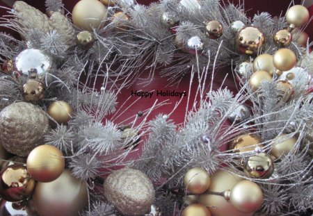 Christmas wreath decorations 32 - silver, balls, gold, ornament, photography