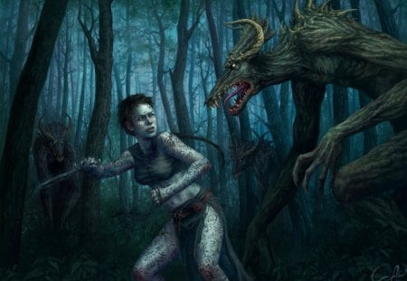 FOREST CREATURES - fantasy, tattoos creatures, forest, wallpaper