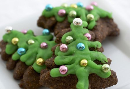 Christmas Cookies - pretty, magic, beautiful, lovely, sweet, christmas cookies, magic christmas, green christmas tree shaped cakes, merry christmas