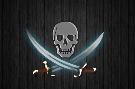 Pirate - skull, ship, sword, pirate