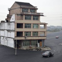 highway built around house