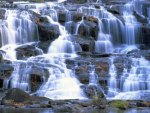 waterfalls between stones