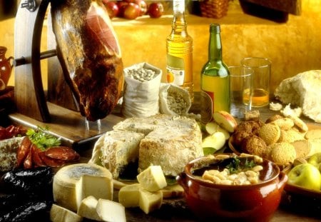 FESTIVE TREAT - meat, drinks, butter, cheese