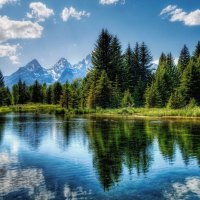 clouds reflection on the lake