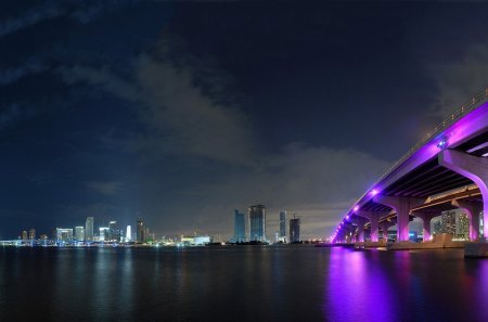 miami usa - usa, city, night, miami