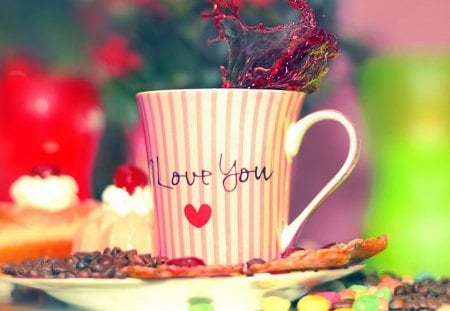 Love Mug - christmas, table, tableware, coffee