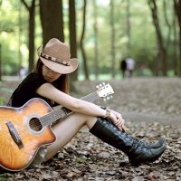 Cowgirl and Guitar