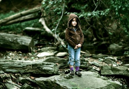 enjoy nature - mood, forest, girl, nature