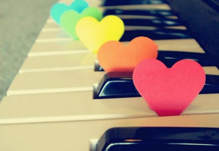 Love the Music - piano, music, heart, photography, still life