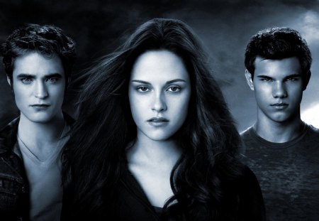 Edward, Bella and Jacob - bella, jacob, actors, edward