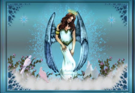 Angelic - fairies, angels, mist, fairy, doves