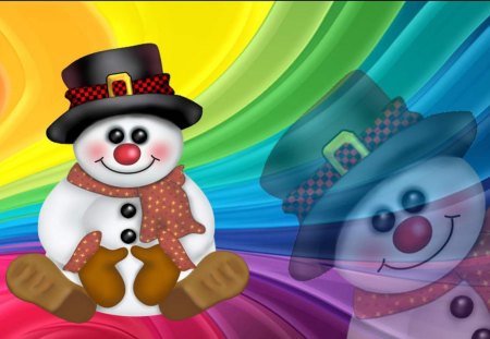 HAPPY-HAPPY-HAPPY - little, 3d, snowman, happy