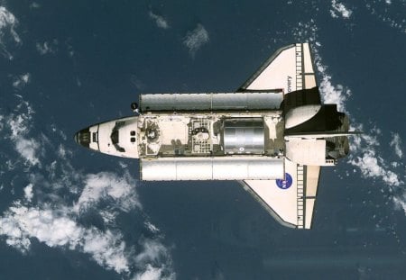 space shuttle - clouds, space, shuttle, sky