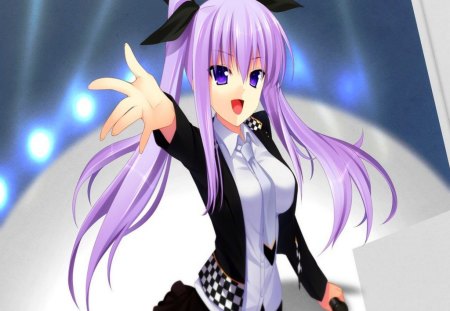 Ready From Some Music??? - game, chuning lover, girl, tougetsuin aisu, long hair, sweet, purple eyes, big breasts, cute, purple hair, song