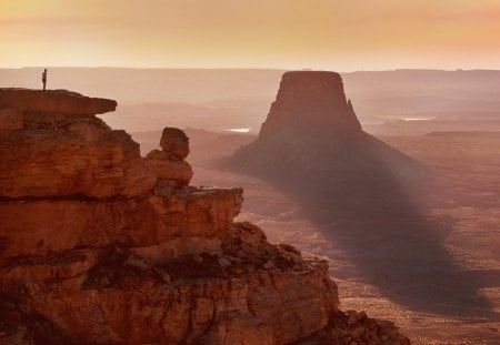 buyuk canyon in arizona - cliffs, haze, canyon, rocks