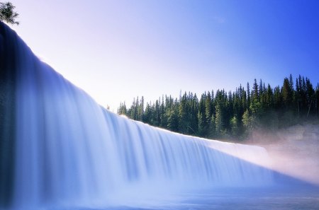 waterfalls - water, sky, waterfalls, river