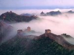 the great wall of china in the mist