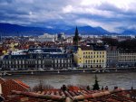 grenoble on the rhone river under french alps