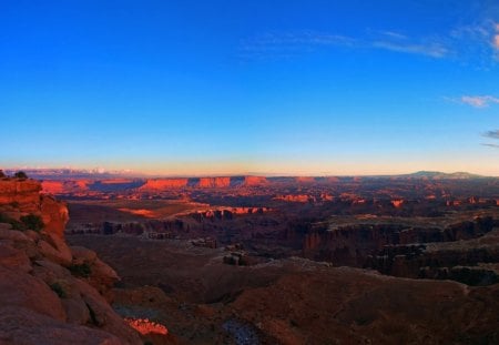 gorgeous red canyon - red, sky, horizon, cliffs, canyon