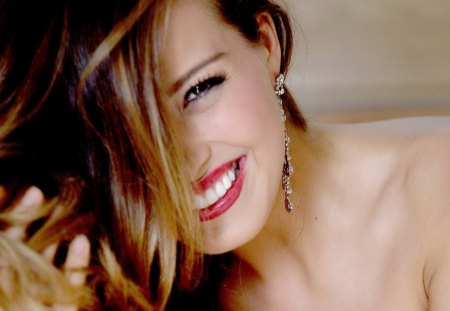 Petra Nemcova - women, laughing, lips, color hair, models, ear rings