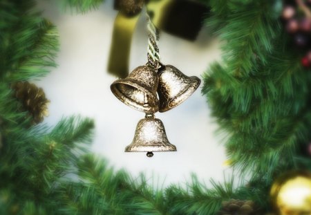 Christmas  bells - happy new year, christmas decoration, bells, holiday wallpapers, christmas, holiday, new year, decorations, christmas color, christmas wallpapers