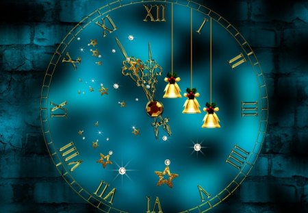 Five minutes to new year - nice, new year, night, bells, five, midnight, lovely, christmas, pretty, beautiful, mood, clock, holiday, minuter