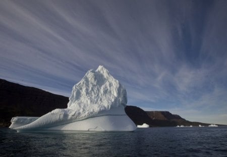 ice berg - nature, ice berg, ocean, cloud