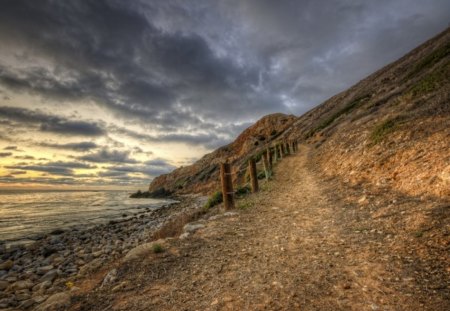 The Way - ocean, sea, clouds, way