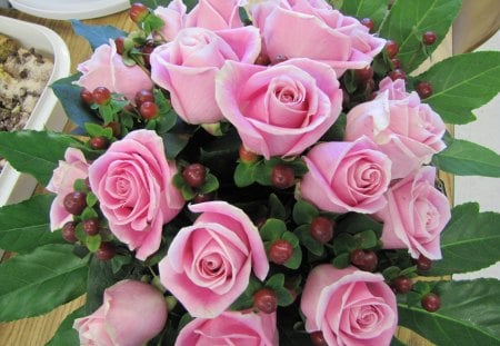 ๑♥๑ LOVE Is In the Details ๑♥๑ - pretty, roses, pastel colors, forever, lovely, love, bouquet, precious, flowers, details, sweet pink, gree, nature, freh