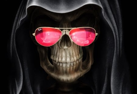 SKULL SHADES - sun glasses, shades, funny, cool, pink, wallpaper, skull