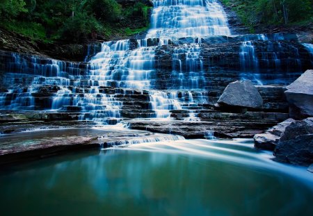 albion falls - nice, falls, cascades, water, waterfalls, lovely, rocks, nature, albion, canada, pond