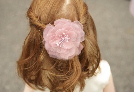 ~✿~ Romantic Innocence ~✿~ - pretty, flowergirl, dreamer, pink, child, flowers, red hair, peony, fragile, hair style, delicate, childhood, girl, lovely, sweet, nature, little, pastel