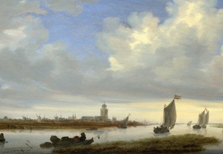 Salomon Van Ruysdael - A View of Deventer Seen From the North West (1657) - painting, seventeenth century, landscape, dutch