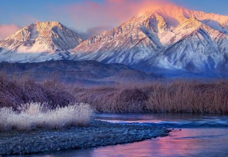 Mountain And Lake - lake, mountains, nature, sky