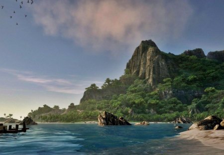 crysis - sea, beach, green, bay