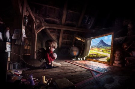 CHILD'S PLAY - dreams, adventure, sword, wallpaper, child, fantasy