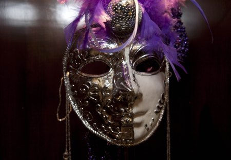 She always wears a different mask... - bliss, big lie, purple, always, false friend, complexed, mask, who is it, people, dreamer, bad character, other