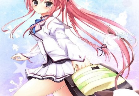 Mashiroiro Symphony - school uniform, cg, long hair, pink, game, anime, girl