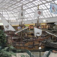 Ship wrecks decorated at the Mall